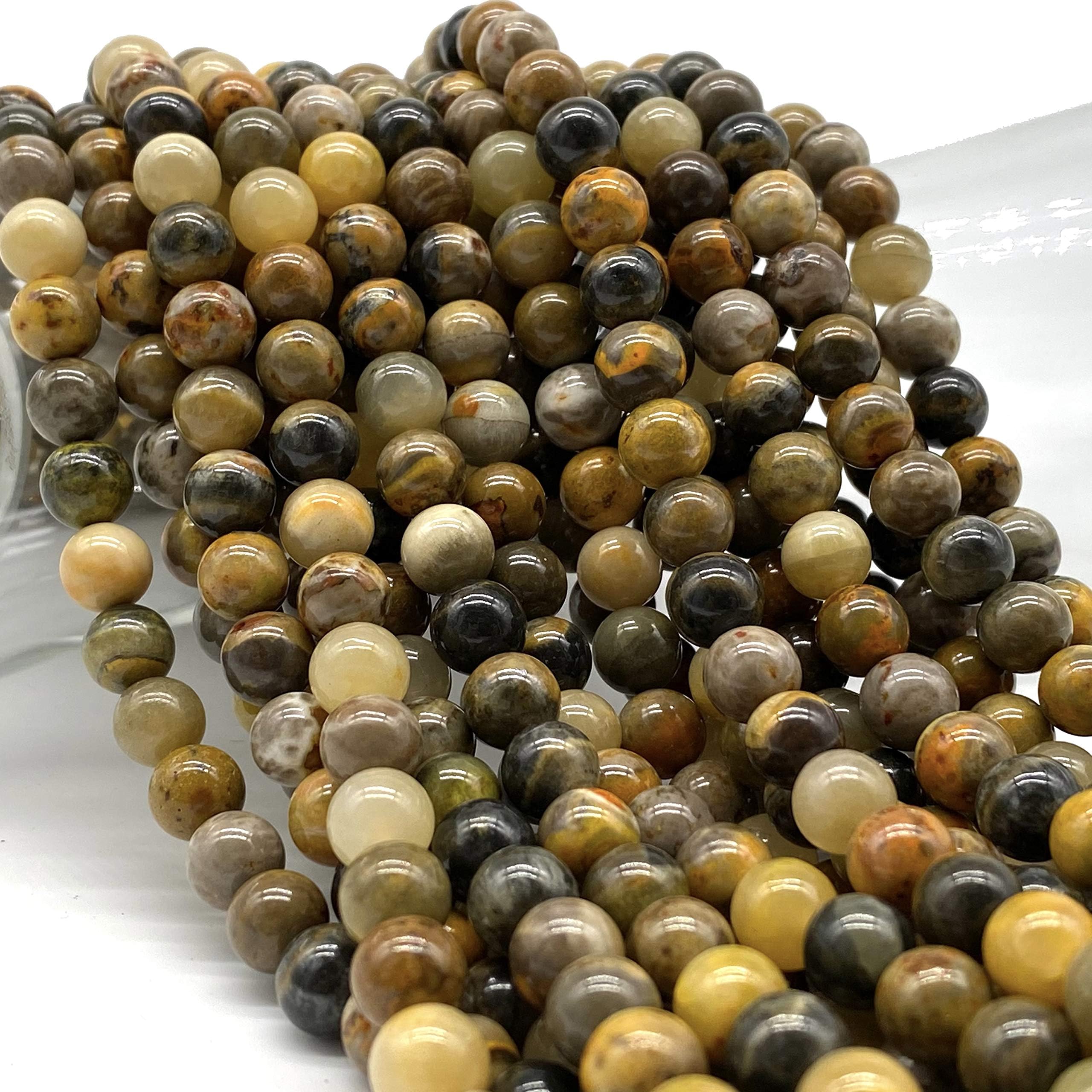 ABCGEMS Honey Bumble Bee Jasper Beads Indonesia - Round 6mm Tiny