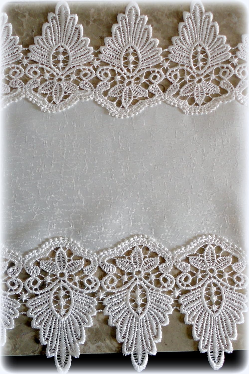 Galleria di Giovanni 54" Creamy White Dresser Scarf Table Runner Formal European Lace Doily