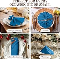 Vista 13 de Ultimate Textile -1 docena - Reversible Shantung Satin - Majestic - Servilletas de tela Majestic de 17 x 17 pulgadas color azul pizarra