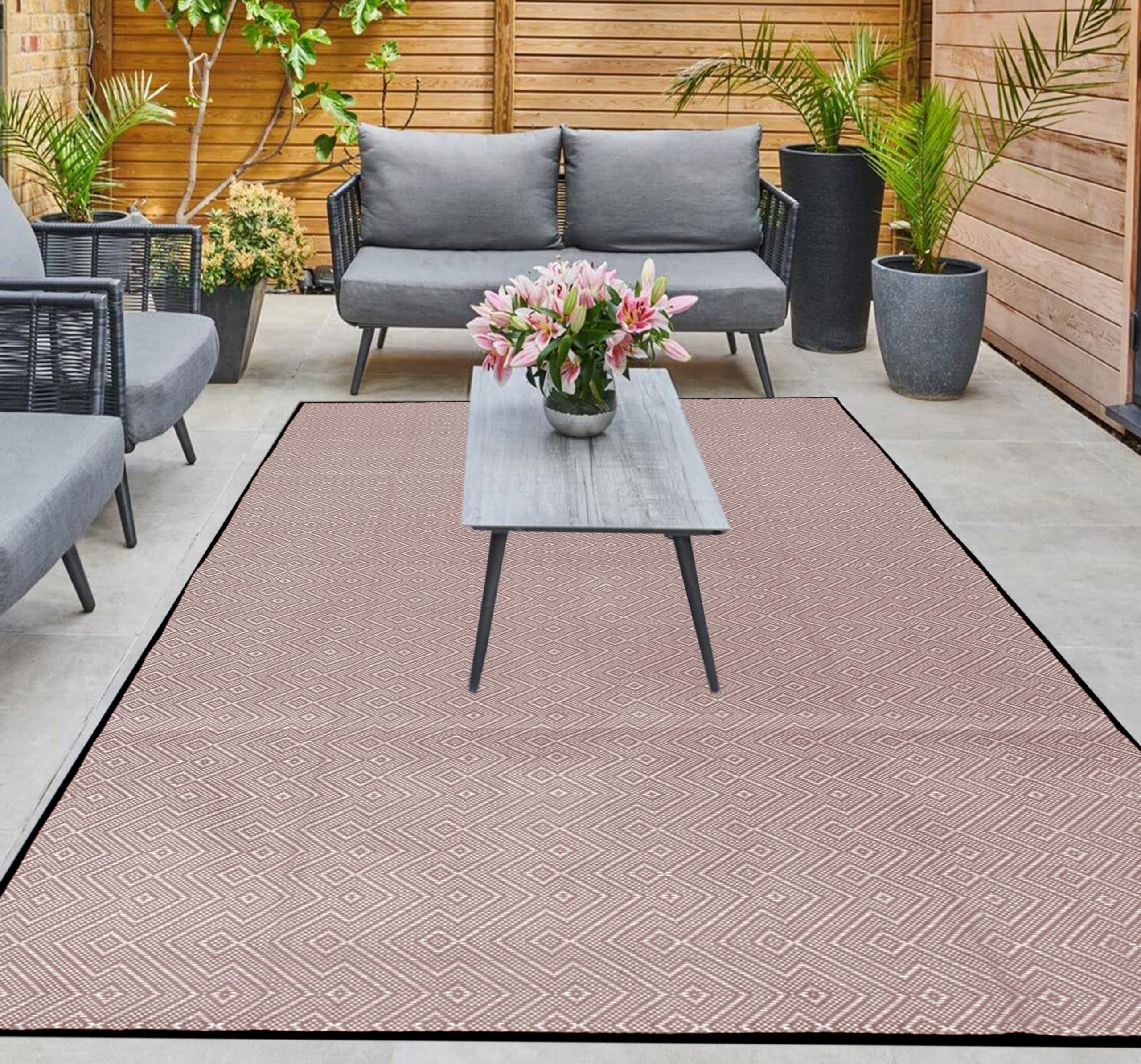 Outdoor Rug Waterproof, 180x120cm, Picnic Blanket Lightweight Foldable Plastic Reversible Mat for Beach Camping Garden RV Patio Decking Balcony