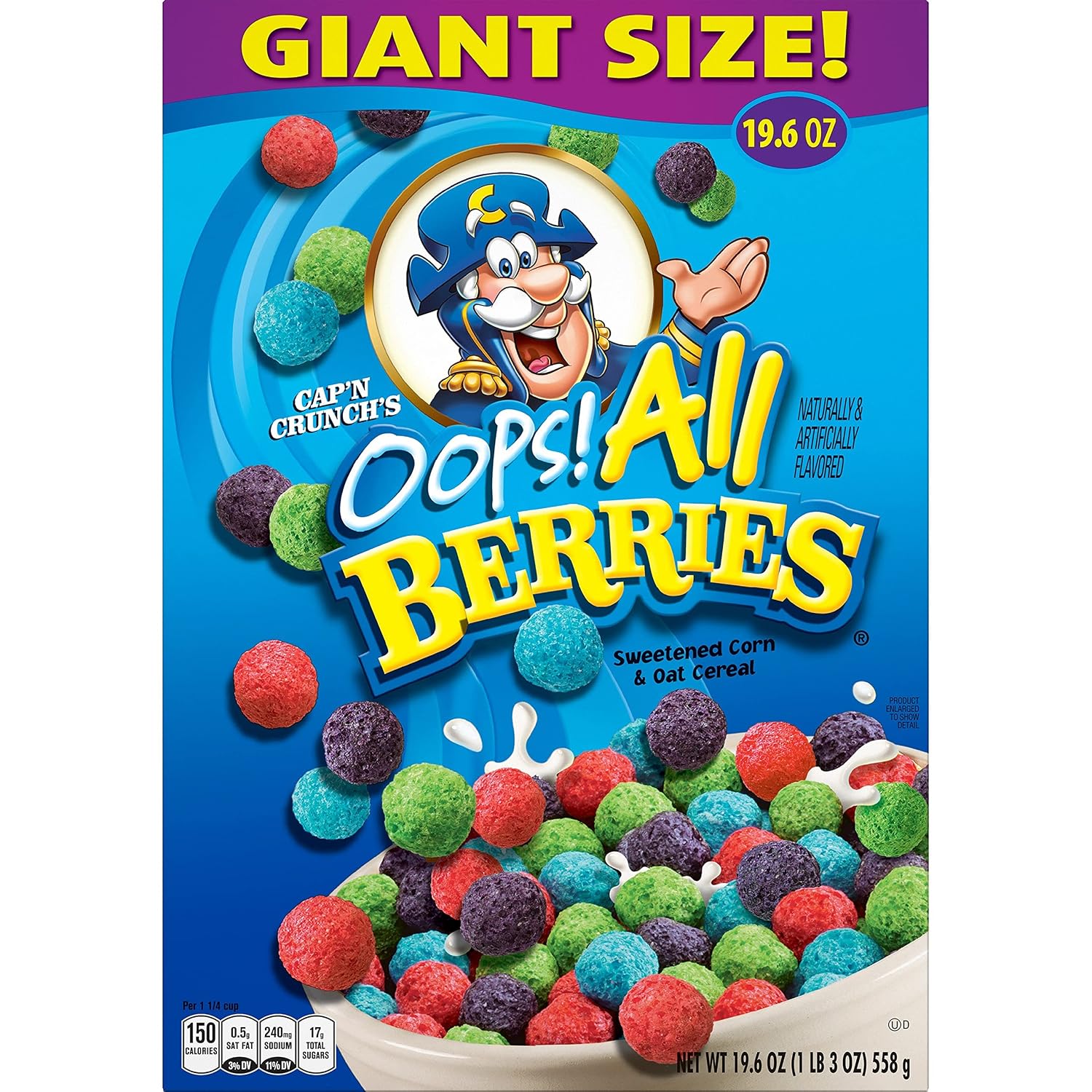 Cap'n Crunch Cereal, Crunch Berries, 19.6oz Box