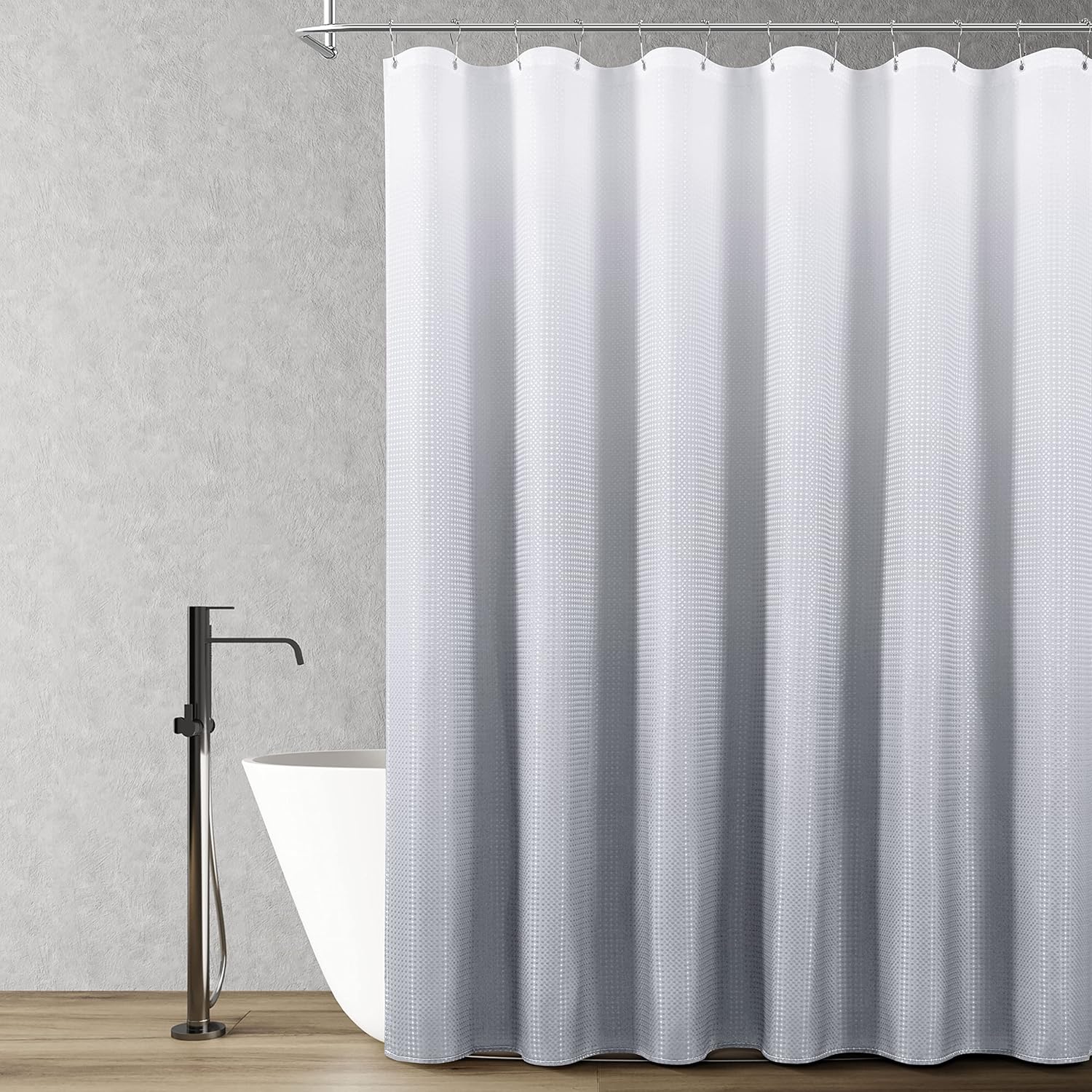 Textured Fabric Bath Shower Curtain, Polyester Ombre Shower