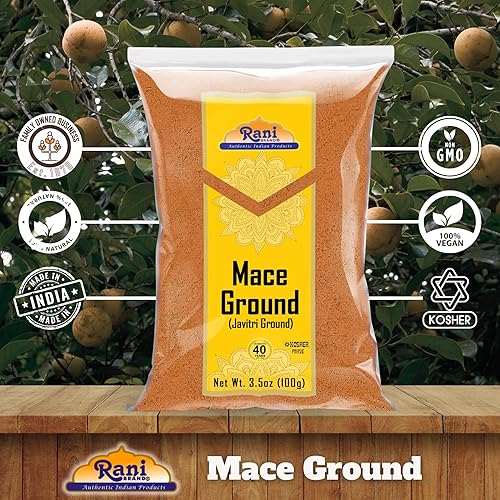 Miniatura 6 de Rani Mace molido (Javathri) en polvo, especias, 3.5 oz (100 g)  Todo natural  Vegano  Apto para gluten  Sin OMG  Kosher  Origen indio