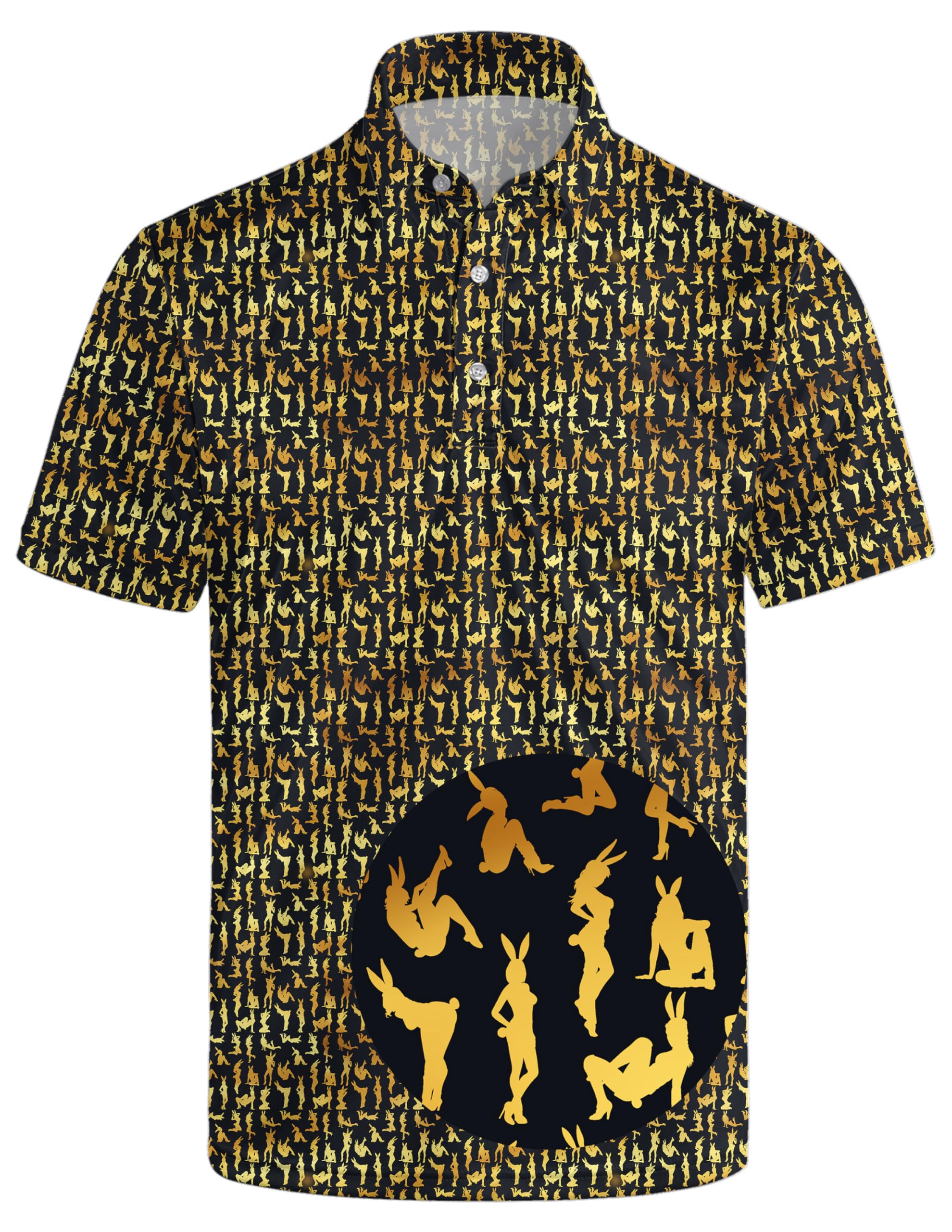 Men's Funny Golf Shirt Short Sleeve, Casual Polo Shirts for Men