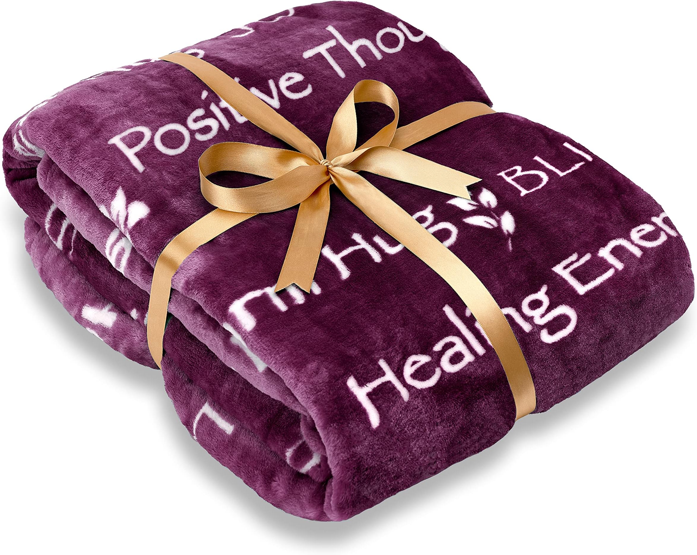 Chanasya Premium Healing Thoughts Sympathy Caring Gift Message Throw Blanket - Prayer Comfort Thoughtful Encouraging Soft Blanket for Health Women Men Best Friend Cancer Sick Chemo Get Well Gift