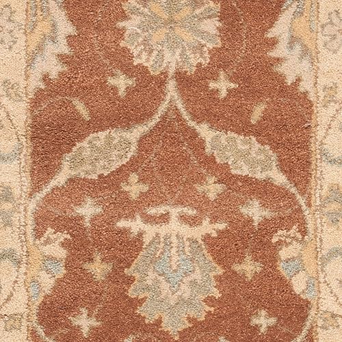 Miniatura 4 de SAFAVIEH Antiquity Collection AT315A - Alfombra de pasillo de lana oriental tradicional de primera calidad, 2 pies 3 pulgadas x 14 pies, marrón y