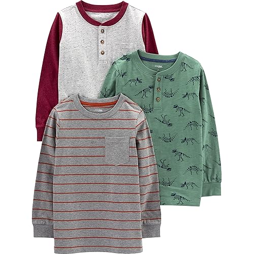 Simple Joys by Carter's Boys' Long-Sleeve Shirts, Pack of 3
