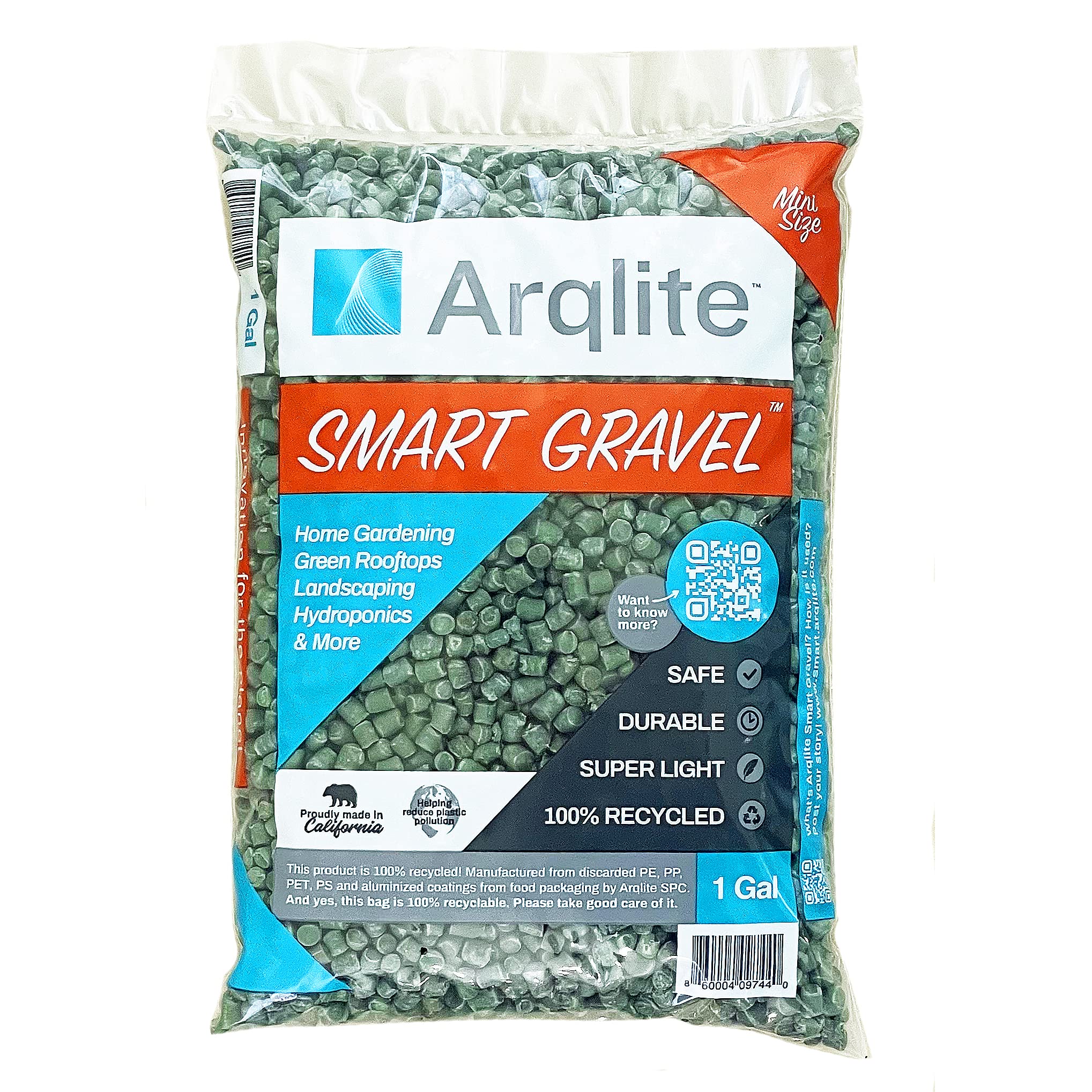 Smart Gravel Mini | Plant Drainage for Healthy Roots - Eco-Friendly | Small Pots & Decoration | for Cactus, Succulents, Orchids | Lightweight & Clean (1-Gal Mini Size)