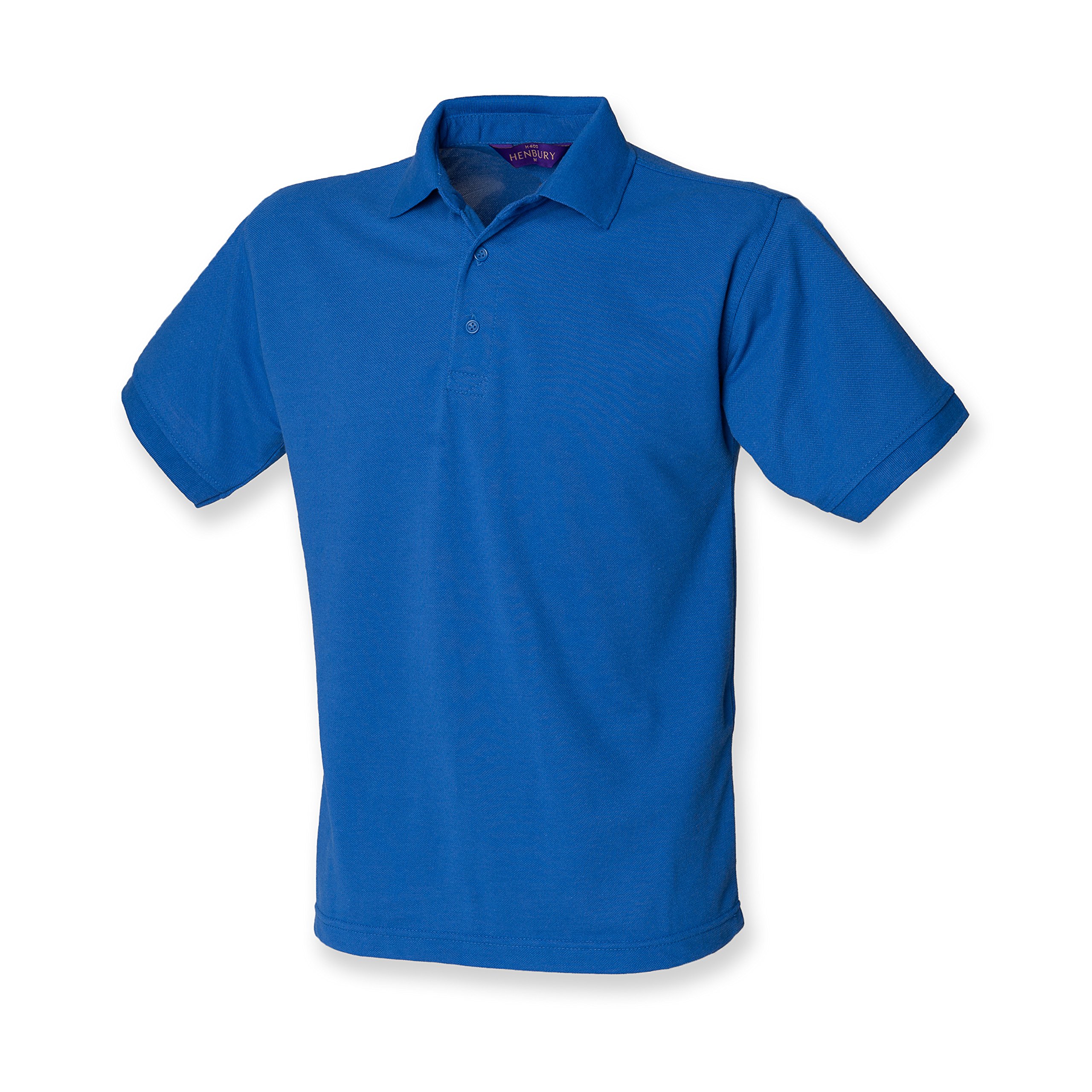 Henbury Mens Heavy Poly/Cotton Pique Polo Shirt Royal Blue 3XL