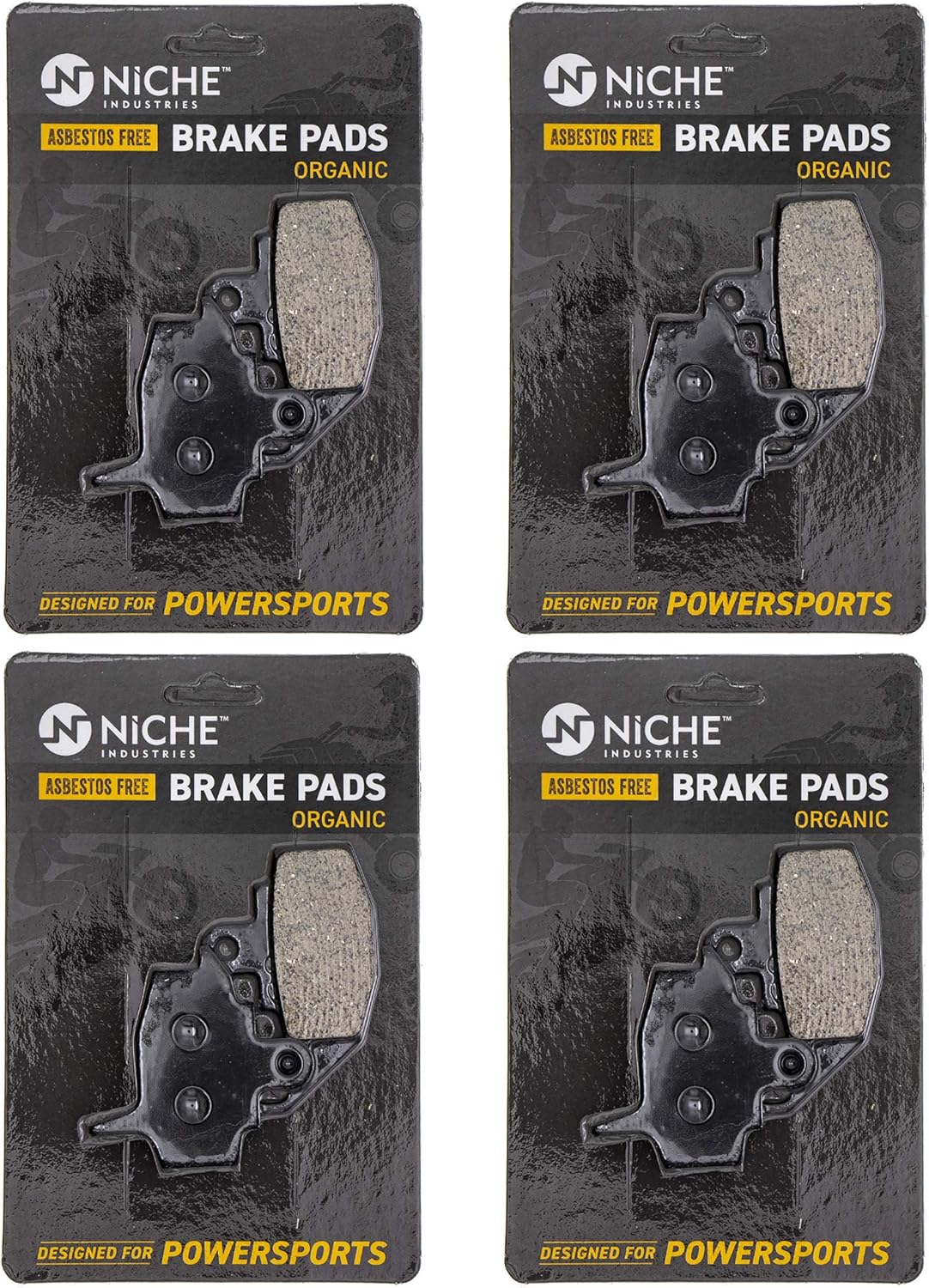 NICHE Brake Pad Set for Kawasaki KLR650 KL650 43082-1078 Front Organic 4 Pack