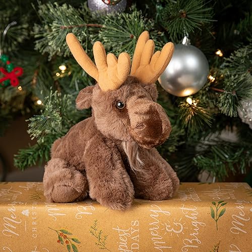 Miniatura 2 de The Petting Zoo Peluche de alce, regalos para niños, animales salvajes de la vida silvestre Onez, juguete de peluche de alce, 9 pulgadas