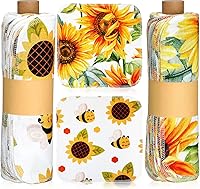 Vista 10 de Redbaker 50 piezas de toallas de papel reutilizables paños de algodón reutilizables sin papel toallitas absorbentes lavables para inodoro con rollo