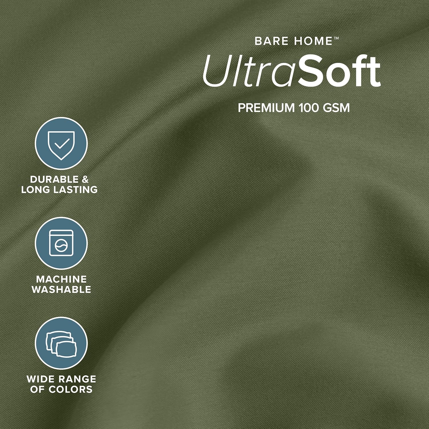 Bare Home Split Head Flex King Sheet Set - 1800 Ultra-Soft Microfiber Bed Sheets - Double Brushed - Deep Pockets - Easy Fit - 4 Piece Set - Bedding Sheets & Pillowcases (Cypress)
