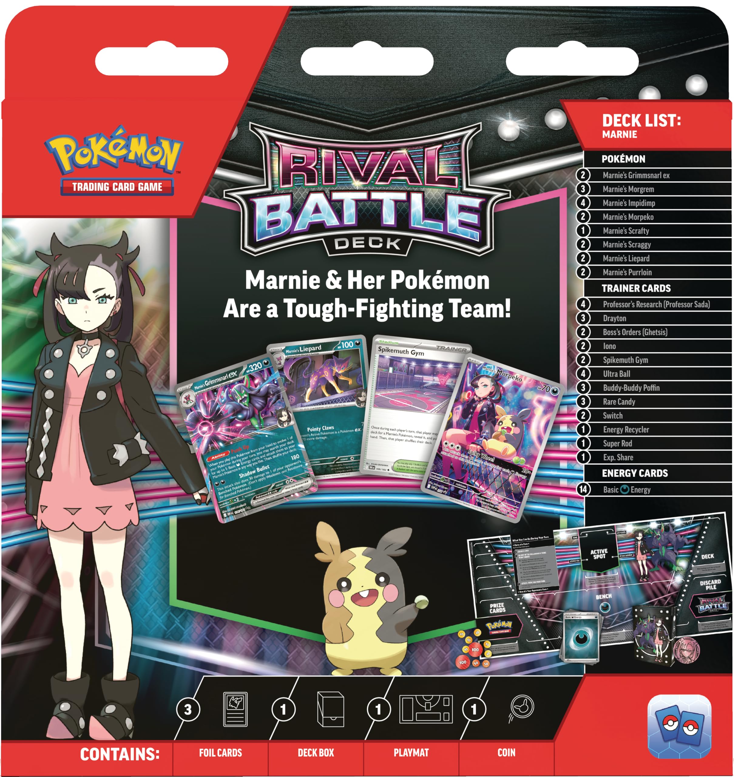 marnie pokemon card SR 198/190 S4a - Holo Japanese 1x Promo card 1x Card storage binder (80 cards can be stored) 1x Infinity Zone single pack 1x Astonishing Volt Tackle single pack 1x Flame Walker single pack 1x Legendary Heartbeat single pack Please Note Pokemon TCG: Rival Battle Deck