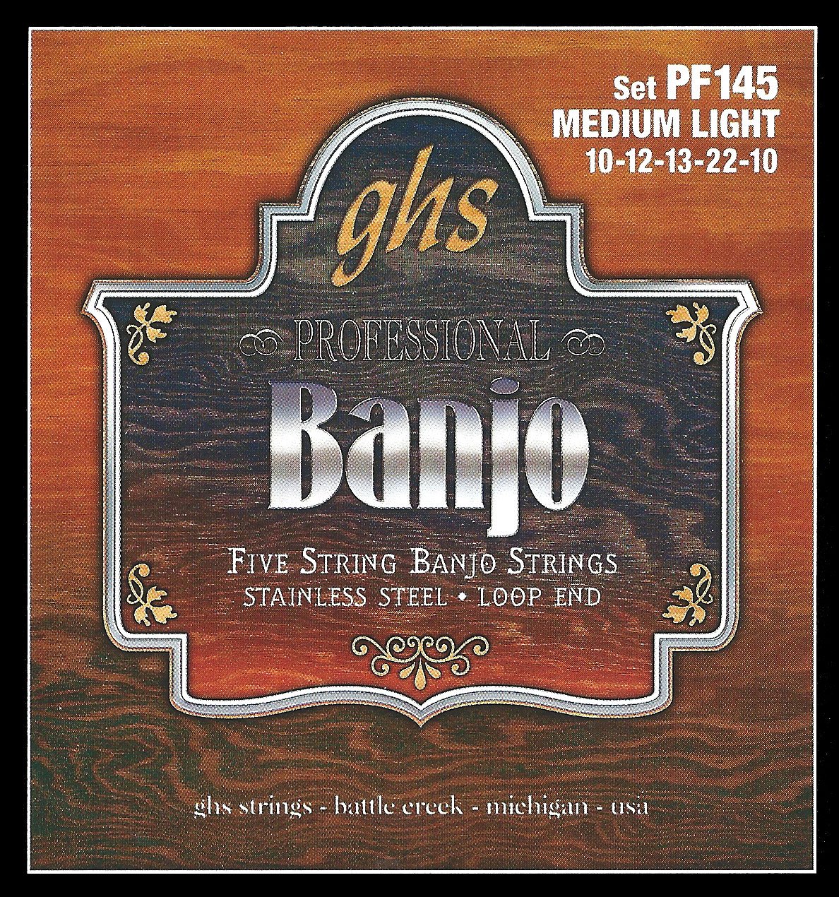 GHS Strings BANJO - Stainless Steel Set - 5- - 5- - PF145 - Medium Light