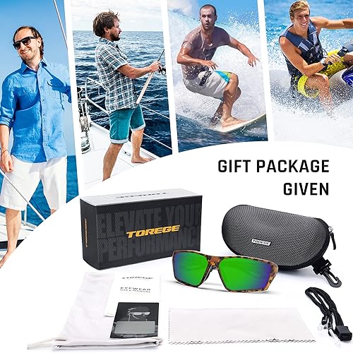 Miniatura 6 de TOREGE Lentes de sol deportivos polarizados para hombres y mujeres, para tiro, ciclismo, correr, golf, pesca, lentes duraderos TR36