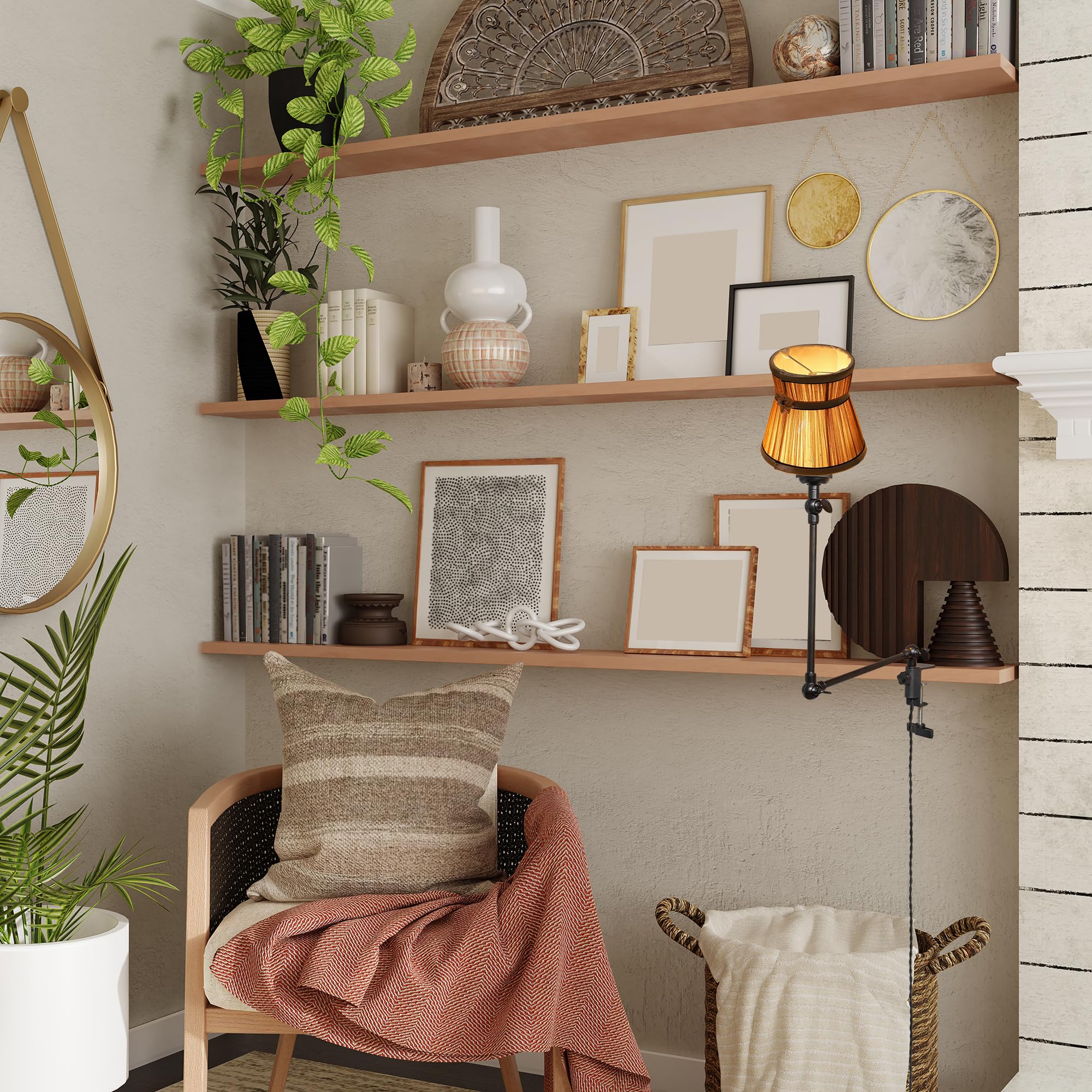 Klemmleuchte mit Fernsteuerung,1 Packung Leselampe mit 2,5 m Kabel, Dimmbar Nachttischlampe,Augenpflege Schreibtischlampe für Büro Heimgebrauch, E27 Lampenhalterung - DZ0329/801