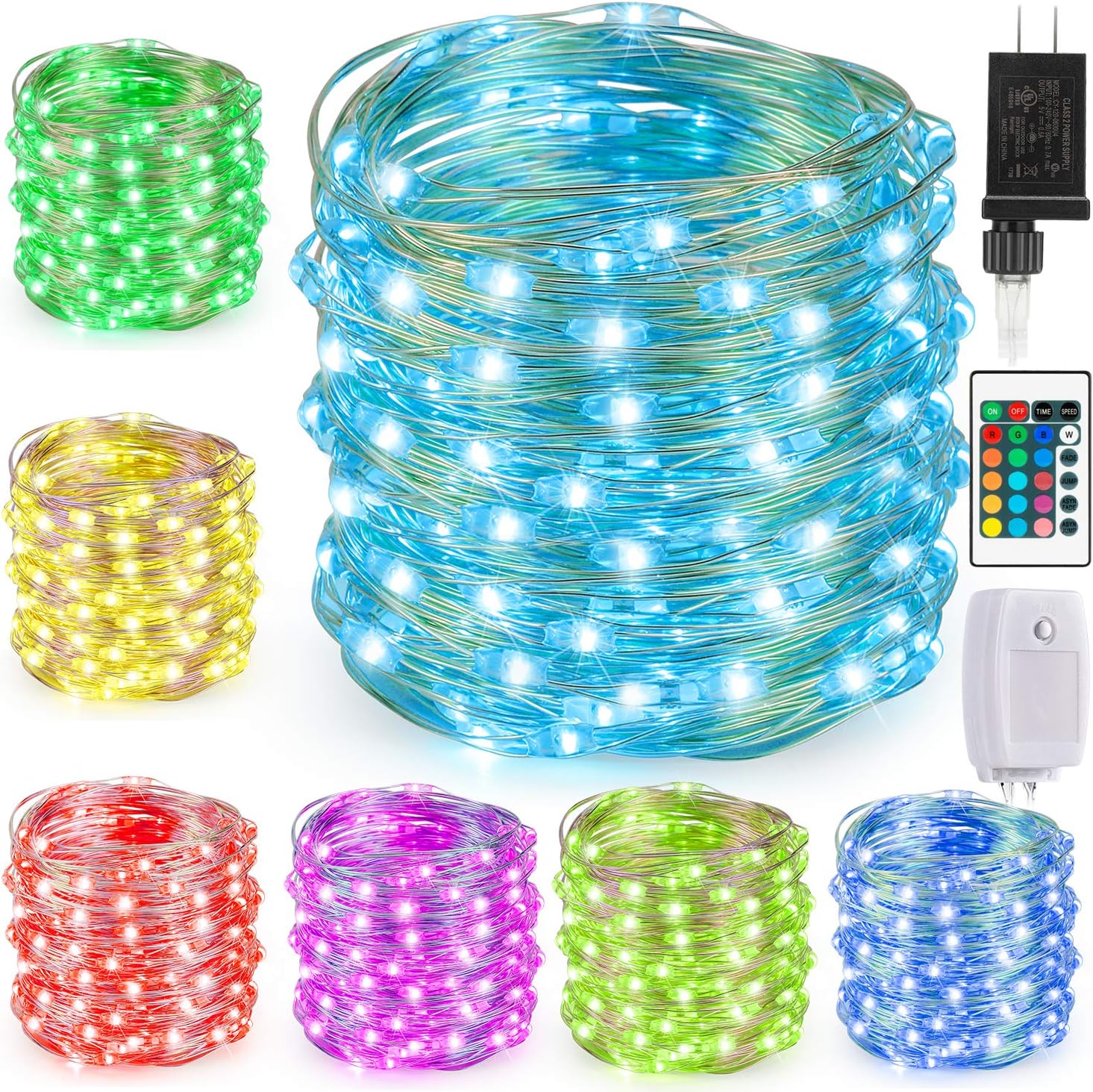 Kohree LED String Lights, Multicolor Changing String Lights with Remote, Indoor Decorative Silver Wire Lights for Bedroom, Patio, Garden, Christmas Tree (40ft 120 LEDs 1 Pack)