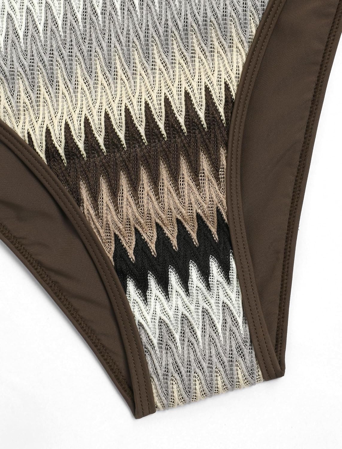 ZAFUL Bikini Sets for Women Dual Straps Wave Texture Cutout Color Block Triangle Swimsuits 2 Pieces Bathing Suits - Image 8