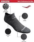 Saucony mens Multi-pack Mesh Ventilating Comfort Fit Performance No-show Socks