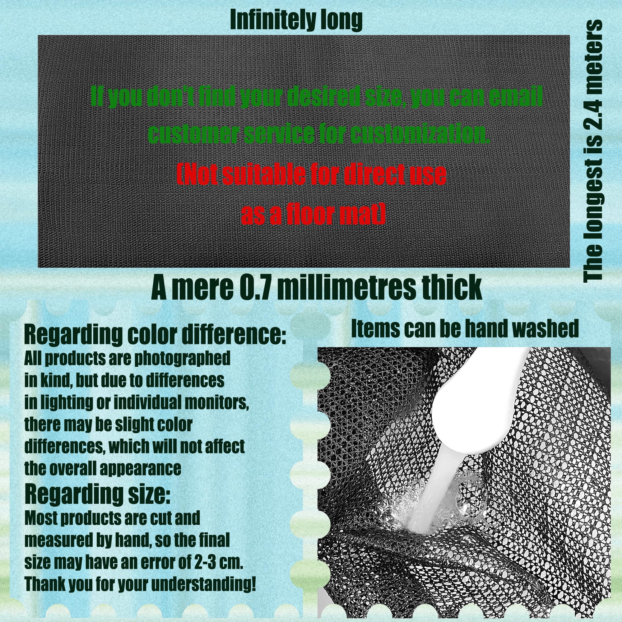 Rete Antiscivolo 190 x 380 cm Antiscivolo e Protezione per Tappeti Multiuso per Tappeti, Moquette e Pavimenti Laminati, Nero