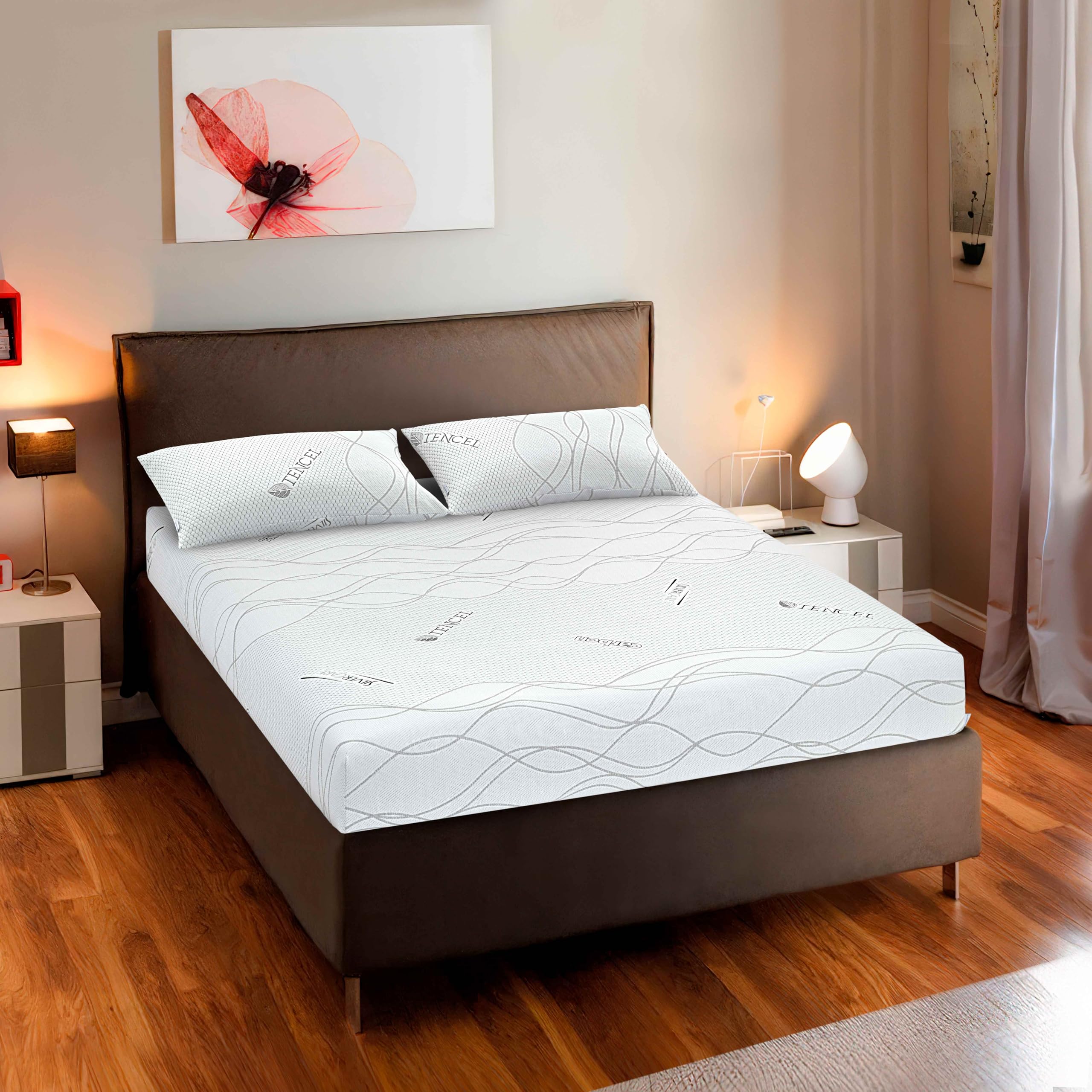 2 federe argento, carbonio e tencel, antibatterico e adatto a pelli sensibili, 100% MADE IN ITALY (50x80cm)