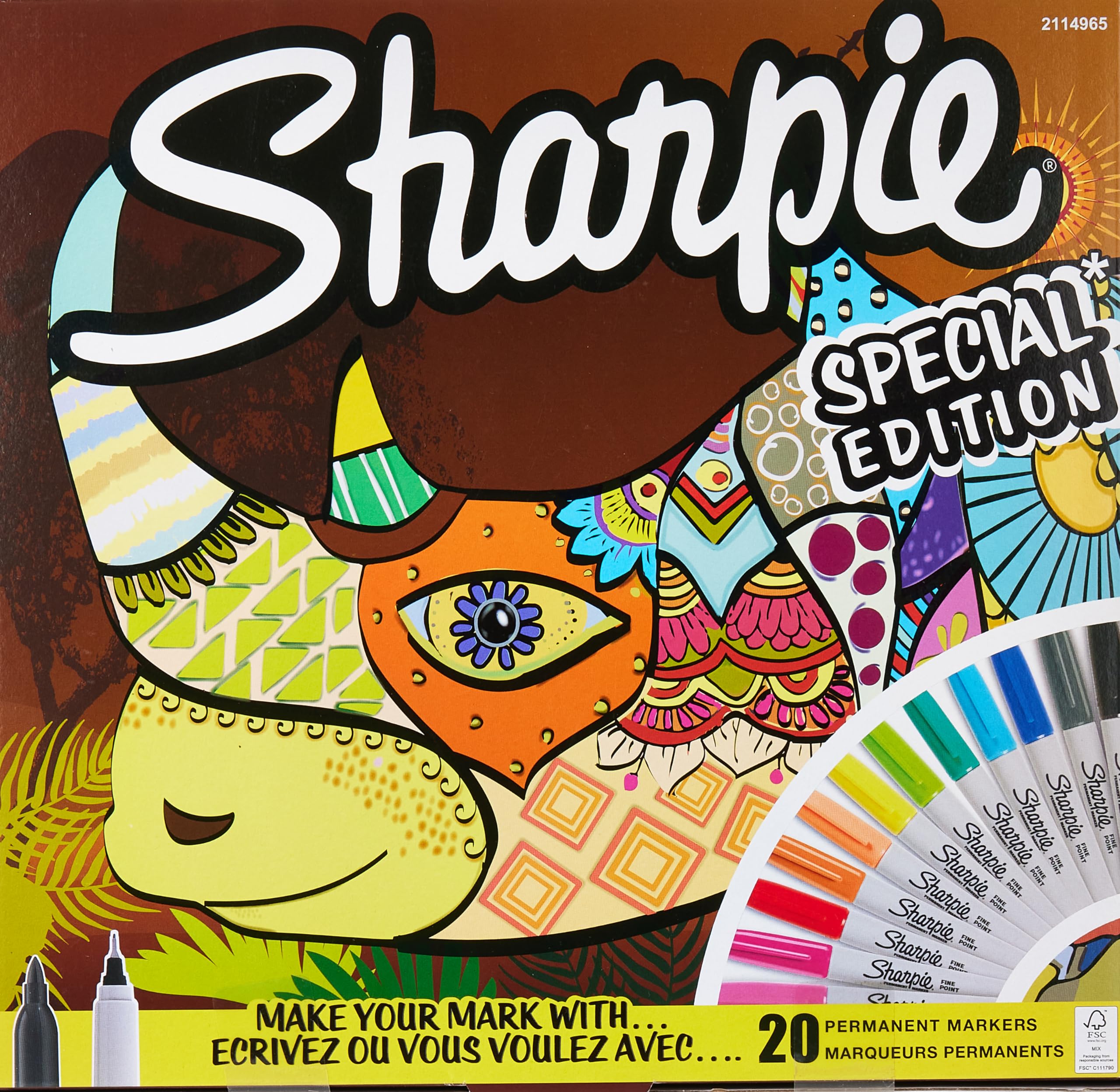 Sharpie - Rotuladores Permanentes, Edición Especial, Marcadores Punta Fina, Colores Surtidos, Resistente al Agua, Para Adultos y Niños, Todas las Superficies, 20 Uds
