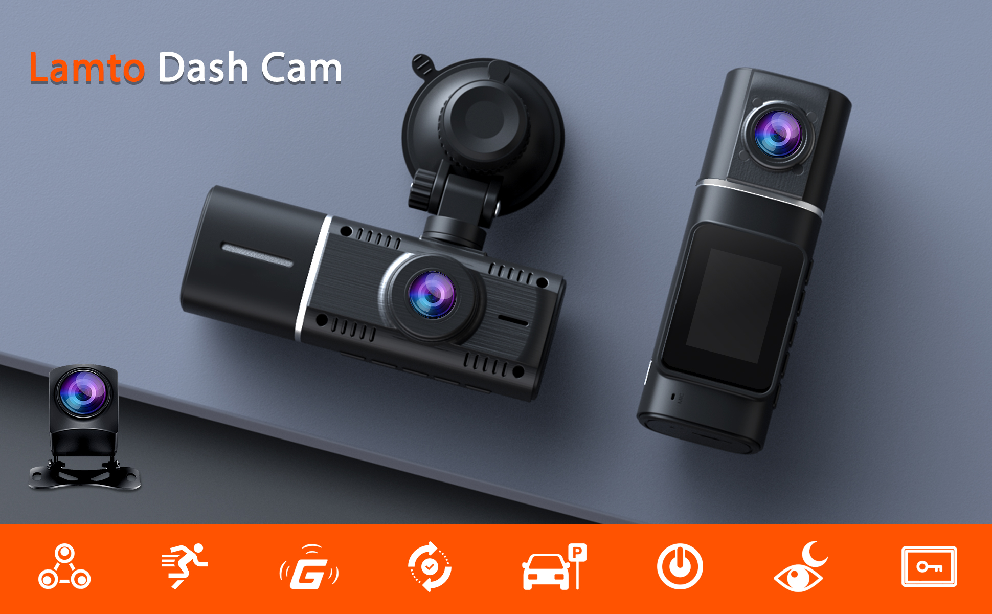 Dashcam 4G LTE LAMTTO - Caméra Voiture AV + GPS + Détection Radar, Mode Parking 24h, App Et Cloud