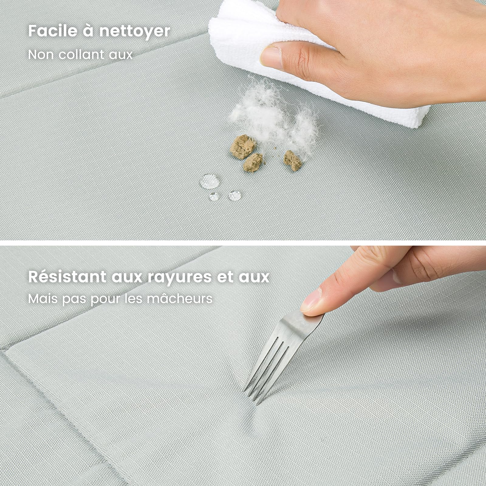 Miguel Lit Imperméable pour Chien d'Extérieur pour Cage en Métal Oxford Chien Tapis pour Animaux en Résistant à l'eau Durable Chiot Lit Facile à Nettoyer Intérieurs Extérieurs 91cm/36in Gris Clair