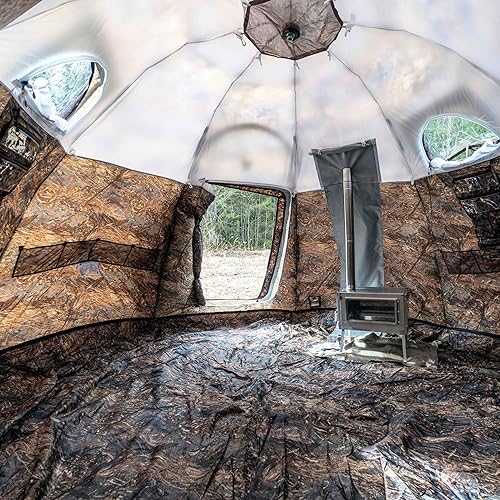 Miniatura 4 de Russian-Bear Tienda de campaña caliente con gato para 8 personas en todas las estaciones para acampar, pesca, caza, tienda impermeable de doble capa