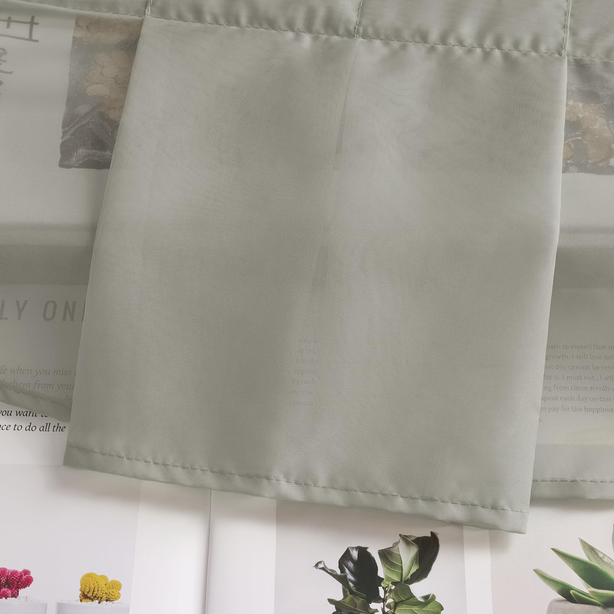 Visillo Para Puerta De Cocina (1 Unidad, Semitransparente, J13, 120 X 150 Cm), Diseño De Flores, Color Blanco