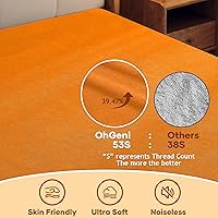 Vista 9 de OhGeni Protector de colchón 100% impermeable, sábana bajera con bolsillos profundos, material suave transpirable sin ruido de alta calidad, funda