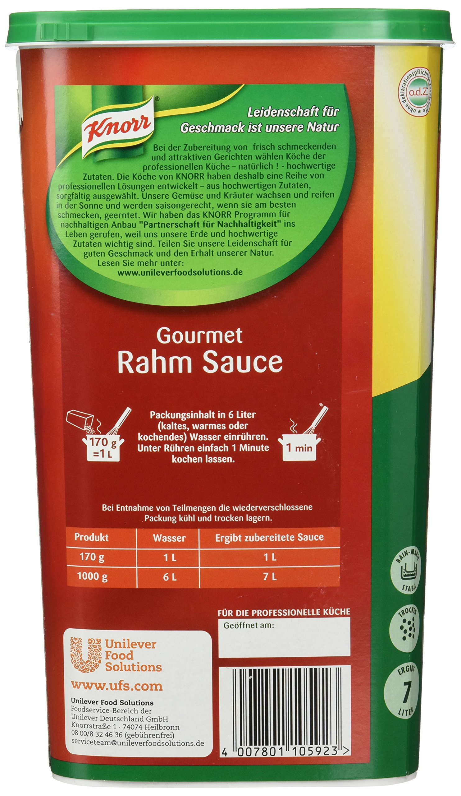 Knorr Gourmet Rahm Sauce 1 kg, 1er Pack (1 x 1 kg)