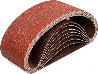 25-Piece Sanding Belt 100 x 610 mm, 80/120/150/240/400 Grit, Assortment for Belt Sanders | Wood, Metal Grinding & Rust Removal