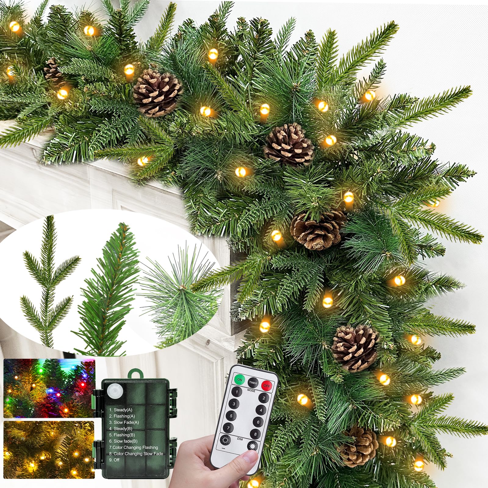 Guirlande de Noël autonome pour simplifier la décoration de maison sans prise