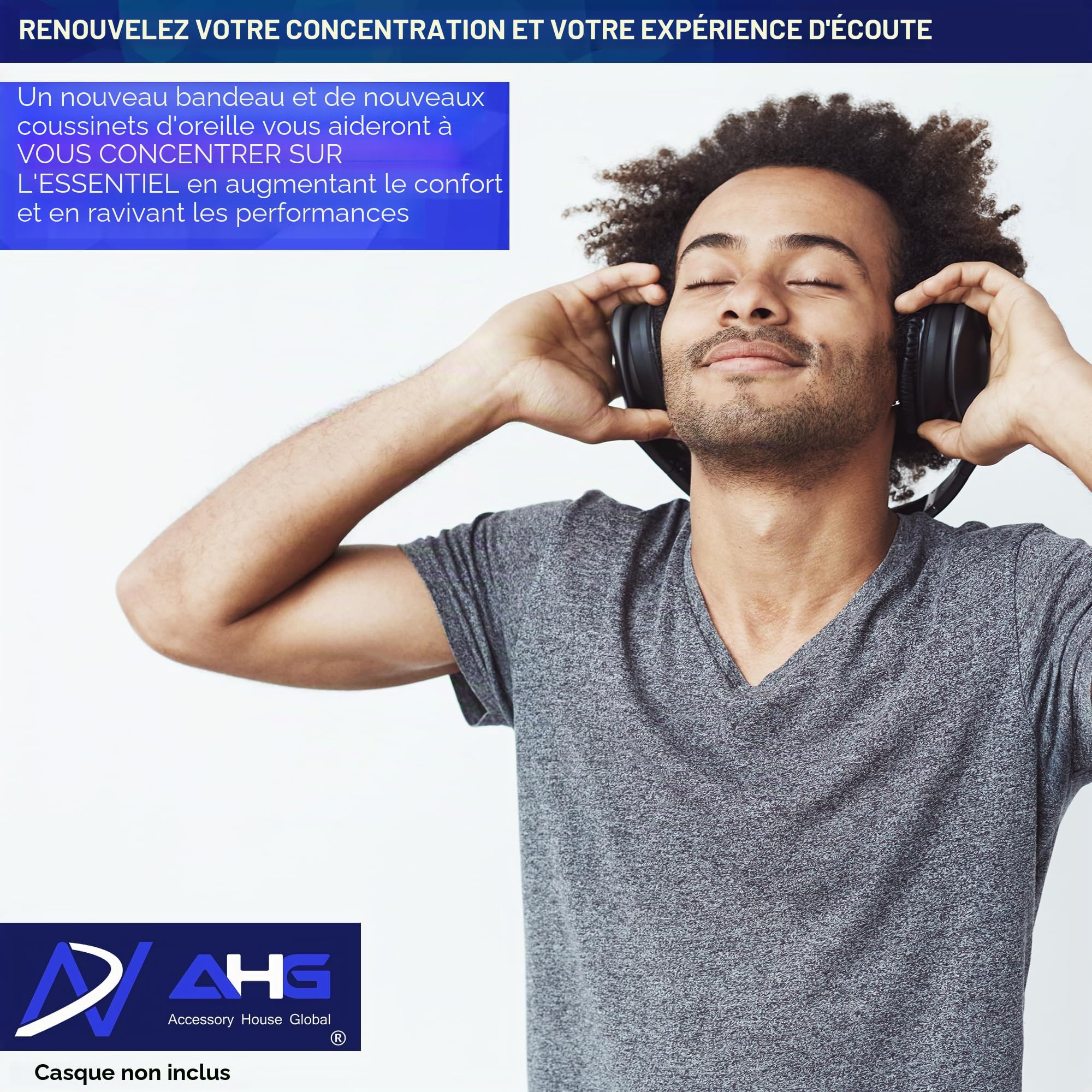AHG Premium HD 8XX / HD 800S / HD 800 Coussinets Oreillettes et Bandeau Compatible avec Casque Sennheiser HD800 / Sennheiser HD800S et Drop HD 8XX Peau de Mouton Perforée/Mousse Haute Densité