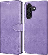 Leacckl Coque pour Samsung Galaxy A17 5G, Etui Protection Housse Premium en Cuir PU Portefeuille, [Ranges Cartes] Pochette Fermeture Magnétique, Violet