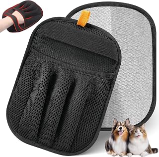 Salhap Upgraded 5-Finger Electrostatic Pet Hair Removal Glove for Dogs & Cats - Reusable Magic Brush for Couch, Carpet, Car