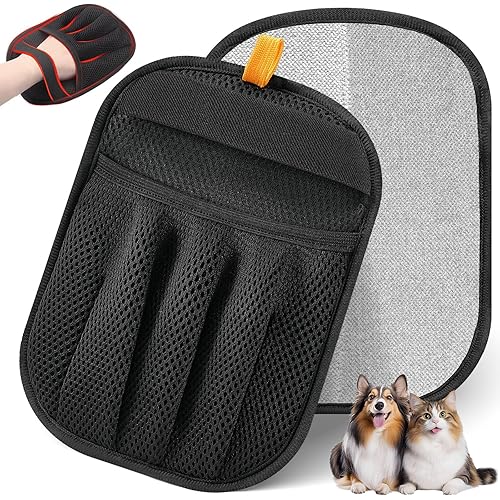 Pet Hair Removal Glove for Cats & Dogs, Upgraded Five-Finger Electrostatic Pet Hair Gloves, Reusable Magic Brush Pet Hair Remover Tool for Laundry, Couch, Carpet, Car Seat