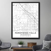 Vista 4 de Mapa de Menomonee Falls, Wisconsin, Light 2 (18x24)