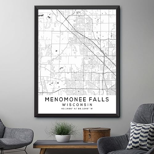 Miniatura 4 de Mapa de Menomonee Falls, Wisconsin, Light 2 (18x24)