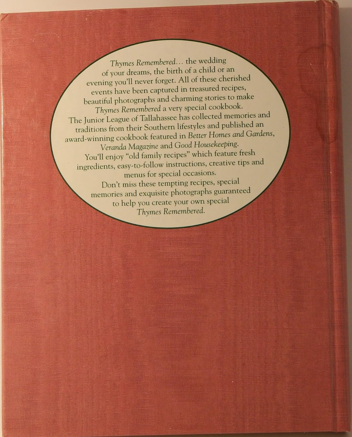 Thymes Remembered: A Lifetime of Treasured Recipes
