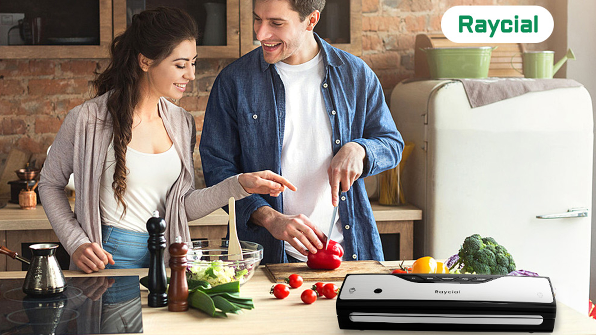 Machine Sous Vide Raycial 5-en-1 - Scelleuse Automatique Pour Aliments Secs Et Humides Avec Sacs Inclus