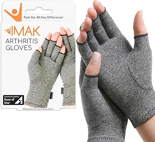 IMAK Compression Arthritis Gloves - Fingerless, Support for Joint Pain & Circulation, Unisex, Compression Gloves
