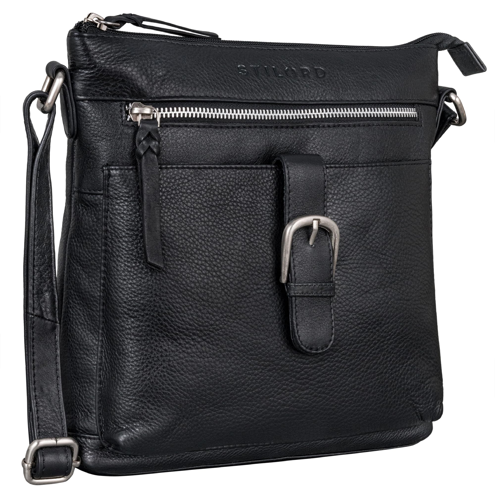 STILORD Theodora Sac Épaule Cuir Véritable Sac à Main en Cuir rétro Femme Sac à bandoulière Petit Sac à bandoulière Loisirs Shopping Soirée Couleur:Noir