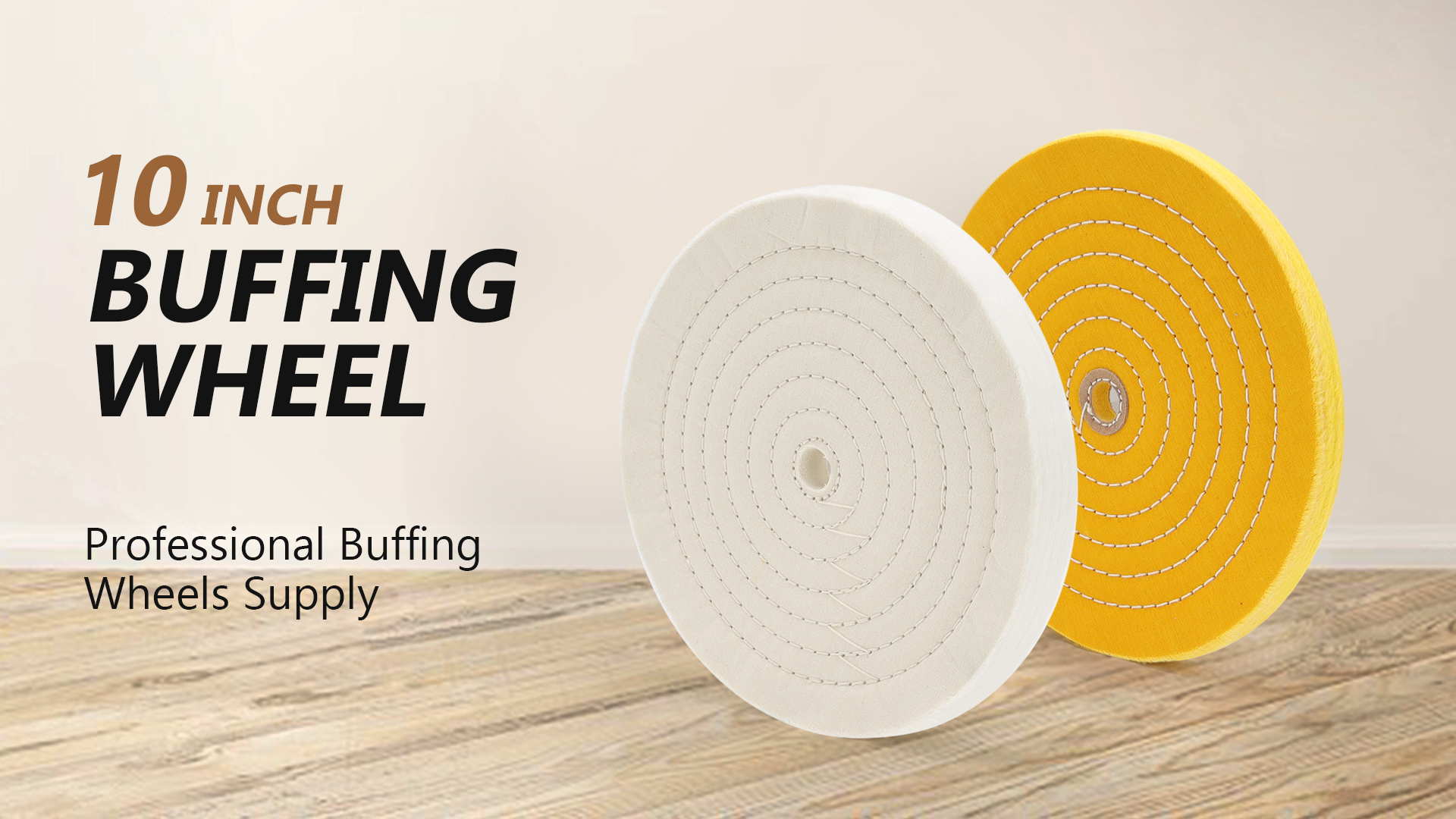 Image of SCOTTCHEN 10 inch Buffing Polishing Wheel Yellow (42 Ply) for Bench Grinder with 3 /4 inch Arbor Hole - 1 Pack