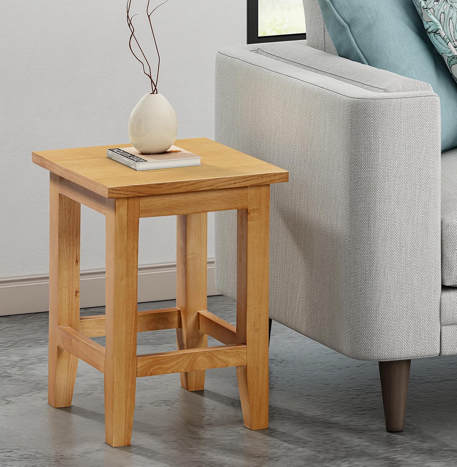 Hallowood Furniture Aston Oak Effect Small Side Table Wooden Coffee