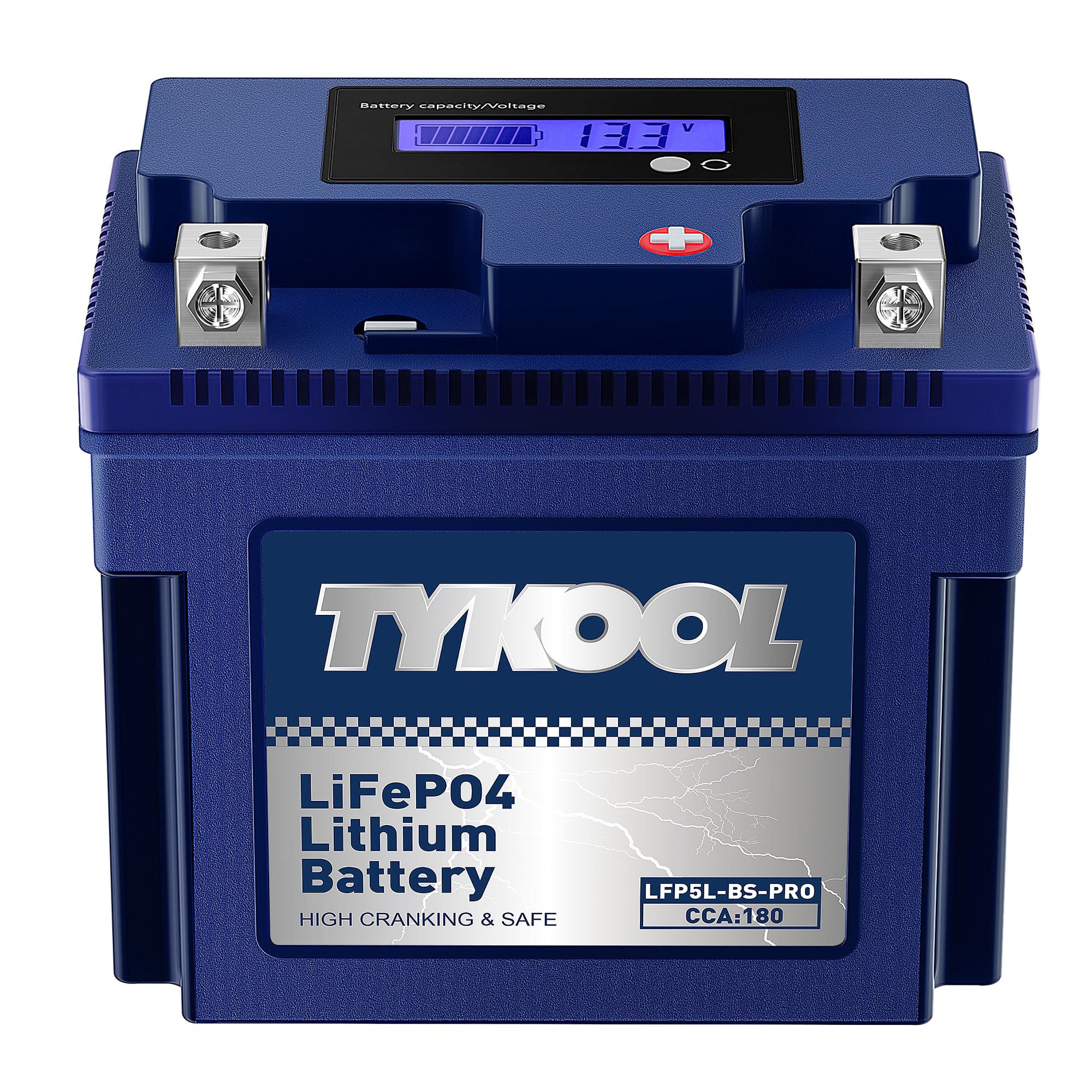 TYKOOL YTX5L-BS High Performance lithium LiFePO4 Motorcycle Battery,12.8V 3Ah,180CCA,Built in BMS,Powersports Battery,for ATV,4 wheeler,quad,dirt bike,Scooter,Lawn Mower,Generator