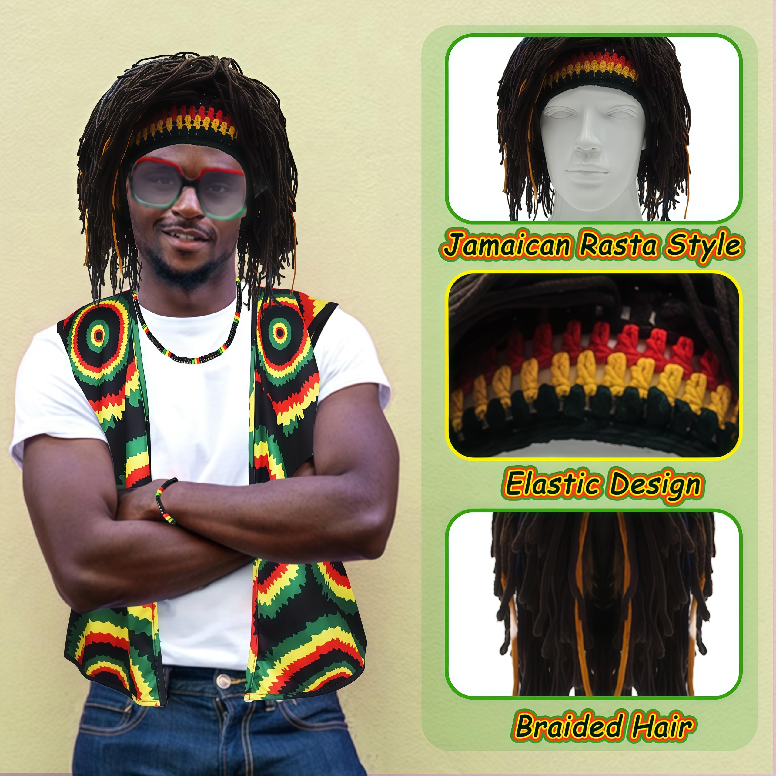 Kyndara 5Pcs Jamaican Costume Accessories - Image 4