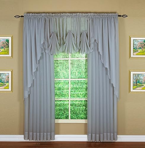 Vista 130 de Today's Curtain - Cortina Emelia de gasa original, panel de 84 pulgadas, negro, 60 pulgadas de ancho x 84 pulgadas de largo